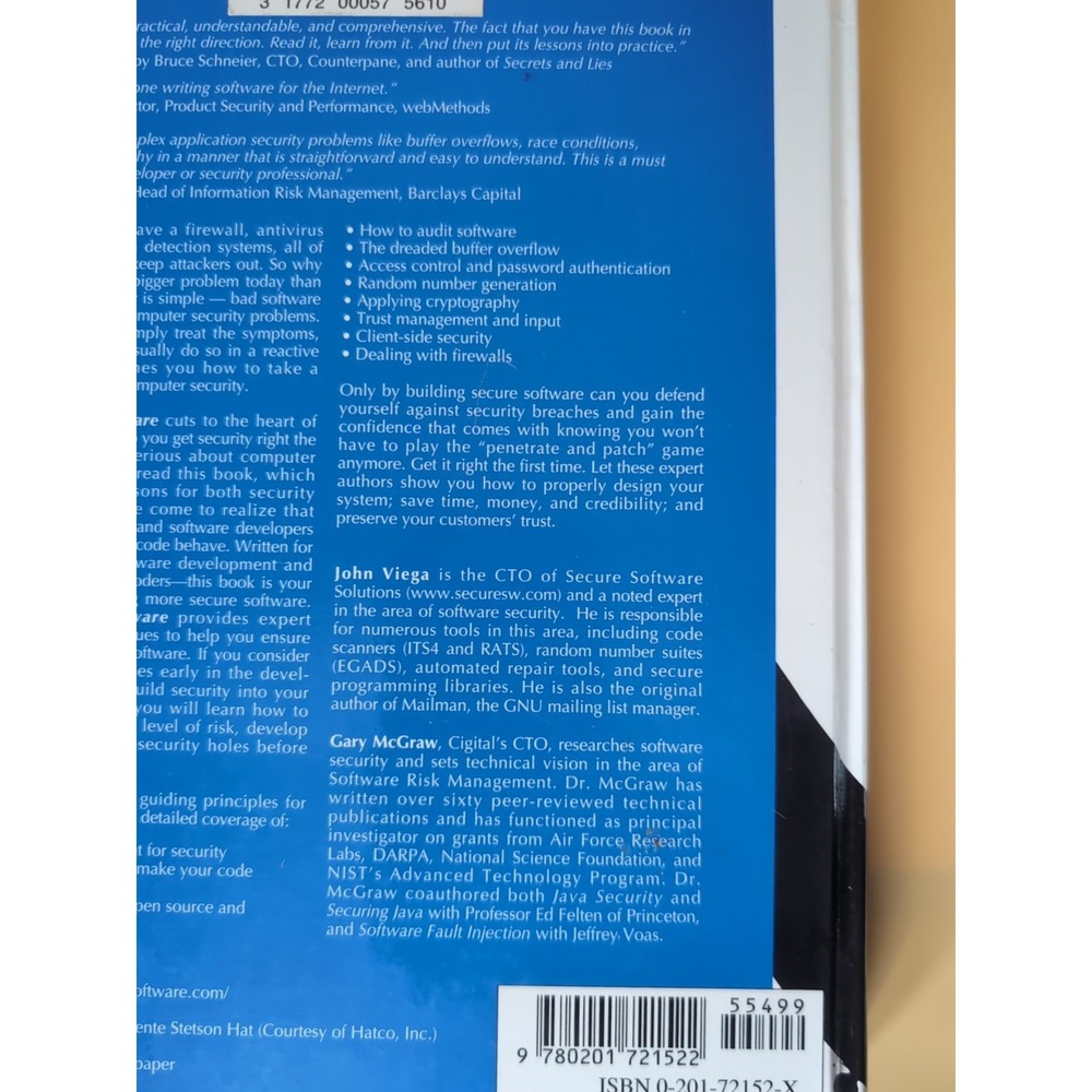 Addison-Wesley Professional Computing Ser.: Building Secure Software : How to... - Picture 4 of 11